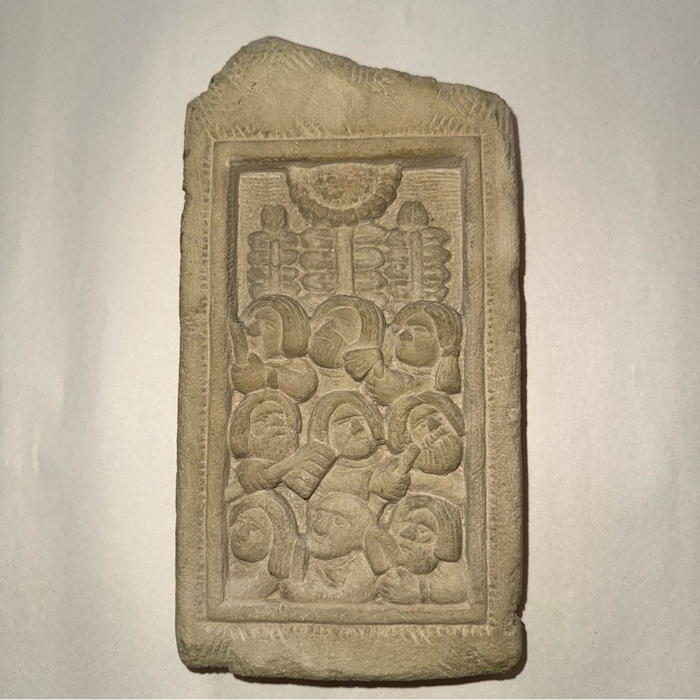 Carruth Nine Gardeners Tan Intricate Stone Art Wall Decor